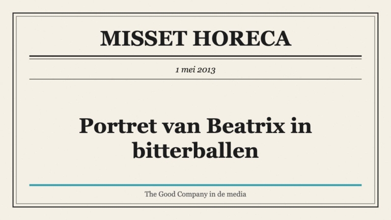 Misset Horeca: Portret van Beatrix in bitterballen